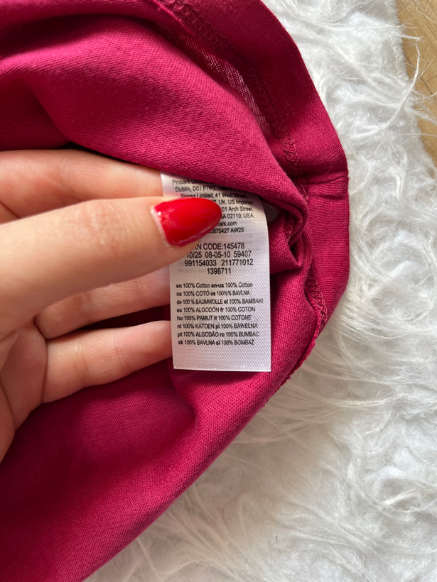 تیشرت سرخابی نخ پنبه برند primark اسپانیا