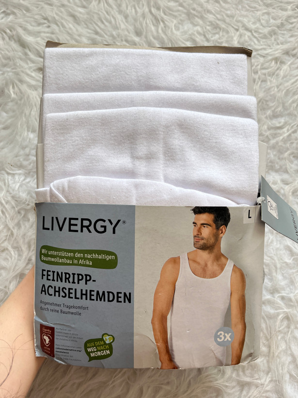 زیرپوش رکابی و آستین دار مردانه لیورجی LIVERGY مدل Feinripp