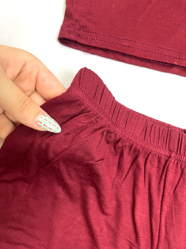 ست تاپ و شورتک زنانه برند بوهو (Boohoo) رنگ زرشکی