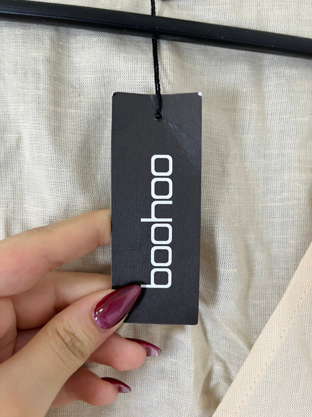 سرهمی زنانه بوهو Boohoo رنگ کرم (۸۸٪ ویسکوز ۱۲٪ کتان)اورجینال